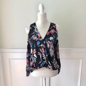 Nordstrom Lush Floral Surplice Blouse Top XS